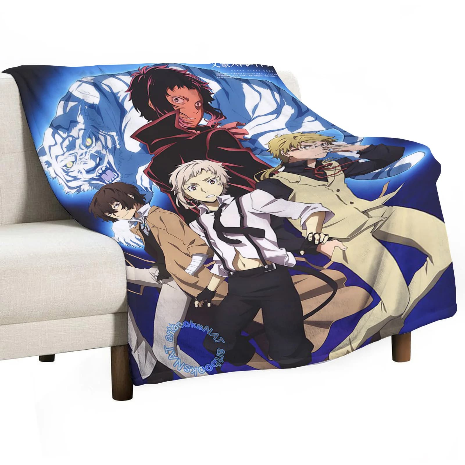 Bungo Stray Dogs Coperta da tiro per divano Coperta di lusso Soffici coperte morbide e getta al ginocchio in microfibra Anime Bambino carino Tessili per la casa