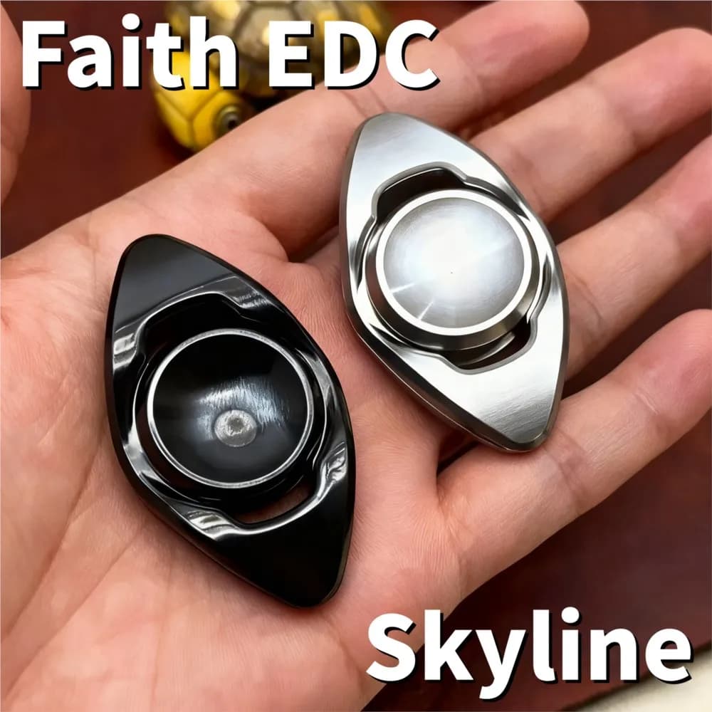 Faith EDC Disegni originali Skyline Fidget Spinner a due pale Push Feeling Fidget Spinner Gadget per alleviare l'ansia Adulti