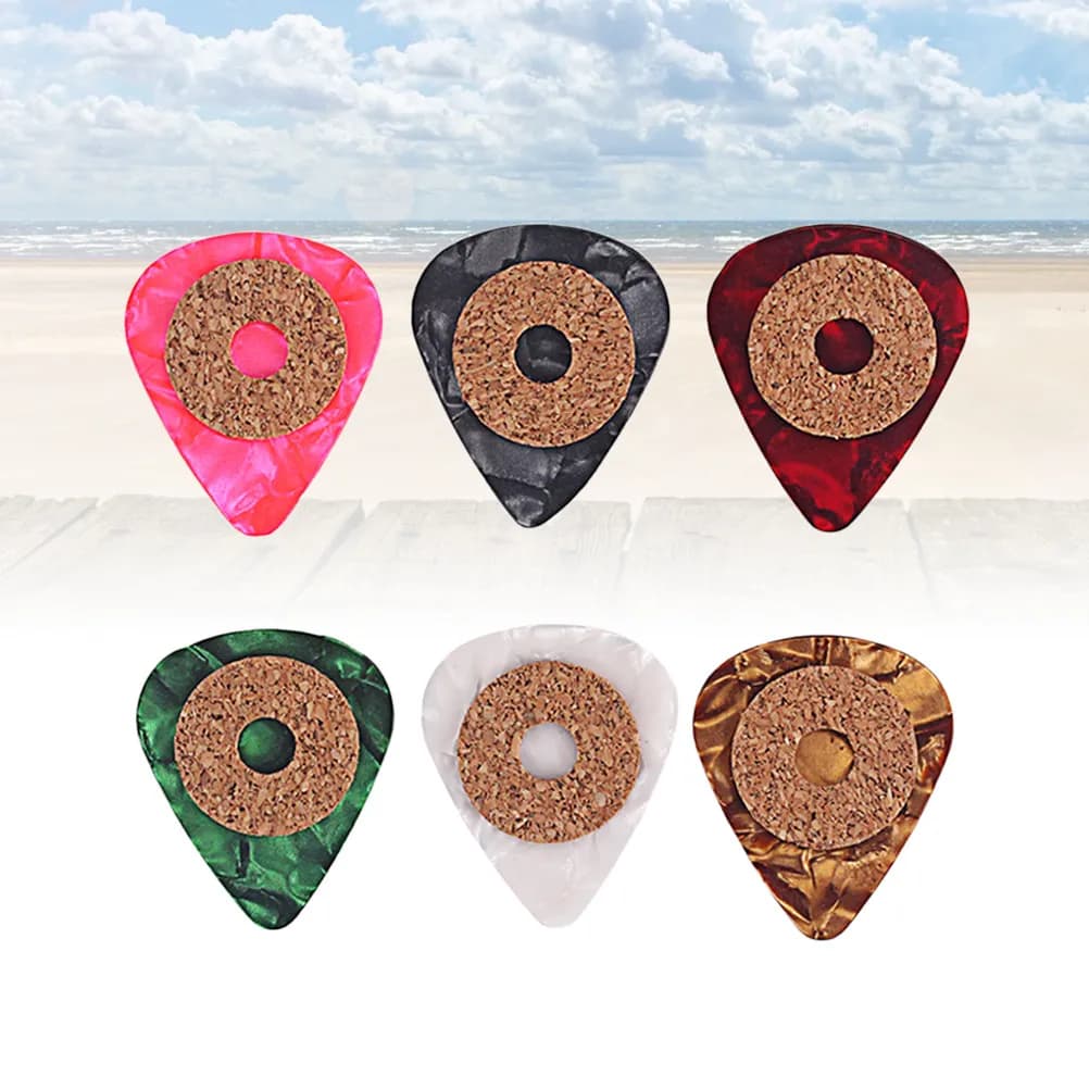6Pcs Guitar Plectrum Pick Set 0.9mm Premium Celluloid Lightweight Vibrant Colors Non Slip Texture for Professional Use and