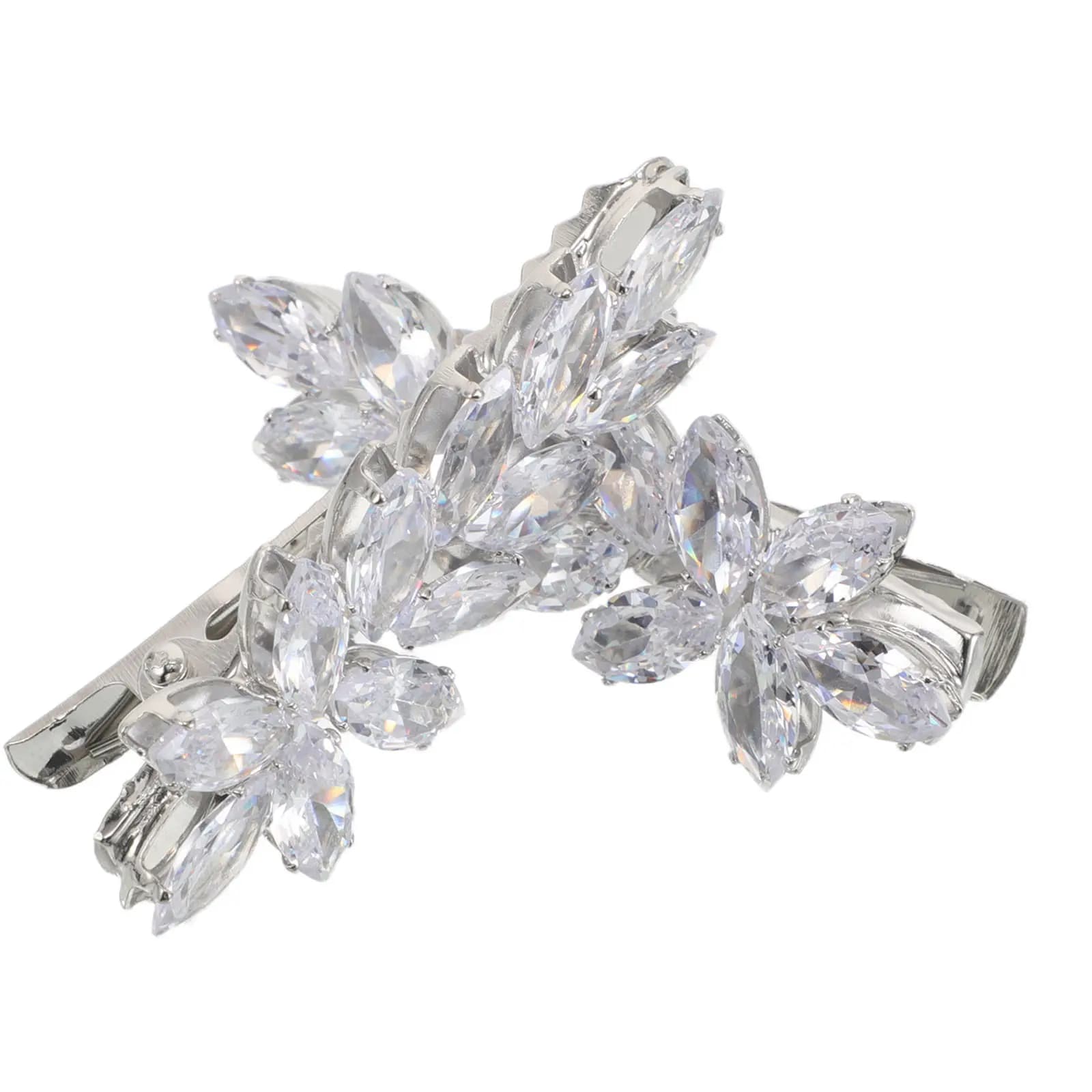 Set di 2 fermagli per capelli in zircone, eleganti mollette in rame scintillanti per sposa, damigella d'onore, accessori decorativi per capelli da matrimonio e ballo di fine anno