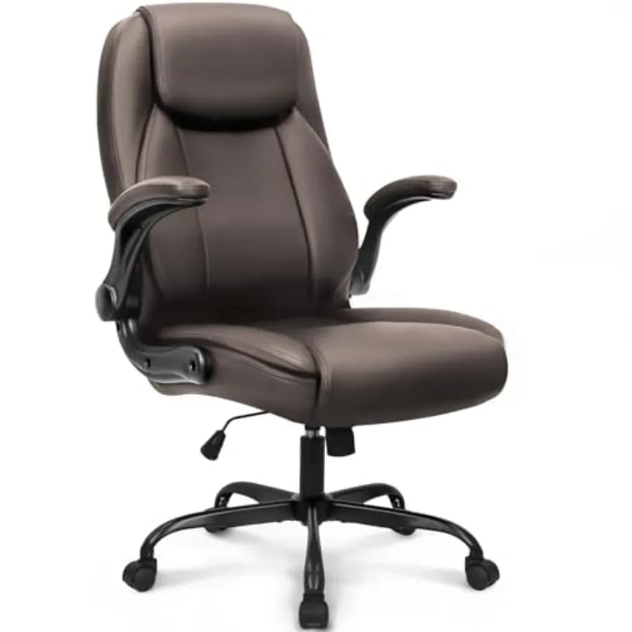 Sedia da Ufficio Ergonomica per Gaming e Computer, con Supporto Lombare Alto, Braccioli Ribaltabili, Altezza Regolabile, Girevole con Ruote