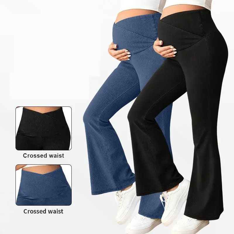 Jeans premaman a gamba dritta per donna, a vita alta, con supporto per la pancia, elasticizzati, slim fit, modellanti, comodi, pantaloni in denim per la gravidanza