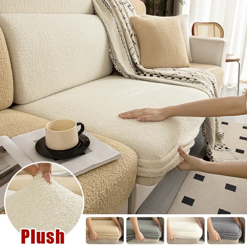 Thick Plush Sofa Seat Cushion Cover Universal Sofa Cover Washable Stretch Slipcovers for Sectional Sofa Elastic Sofa Cover