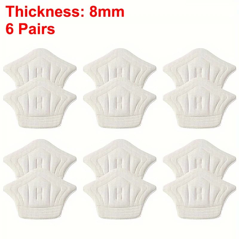 6 paia di cuscinetti adesivi da 8 mm per scarpe sportive, regolabili, antiusura, inserti per solette, cuscinetti per tallone