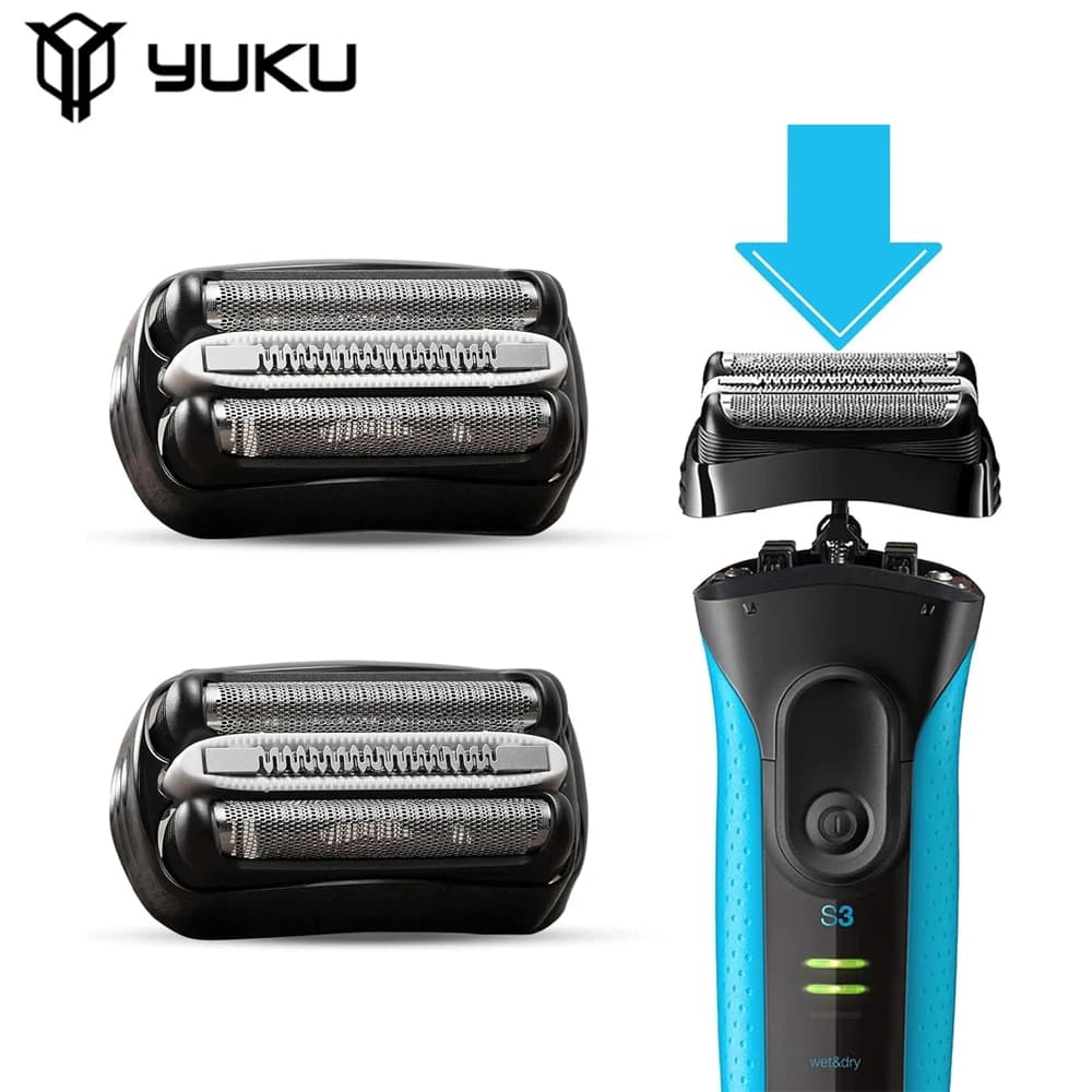 YUKU Replacement Heads for Braun Series 3 300S 301S 310S 320S 330S 340S 360S 3000S 3010S 3020S Regulatory Barbas