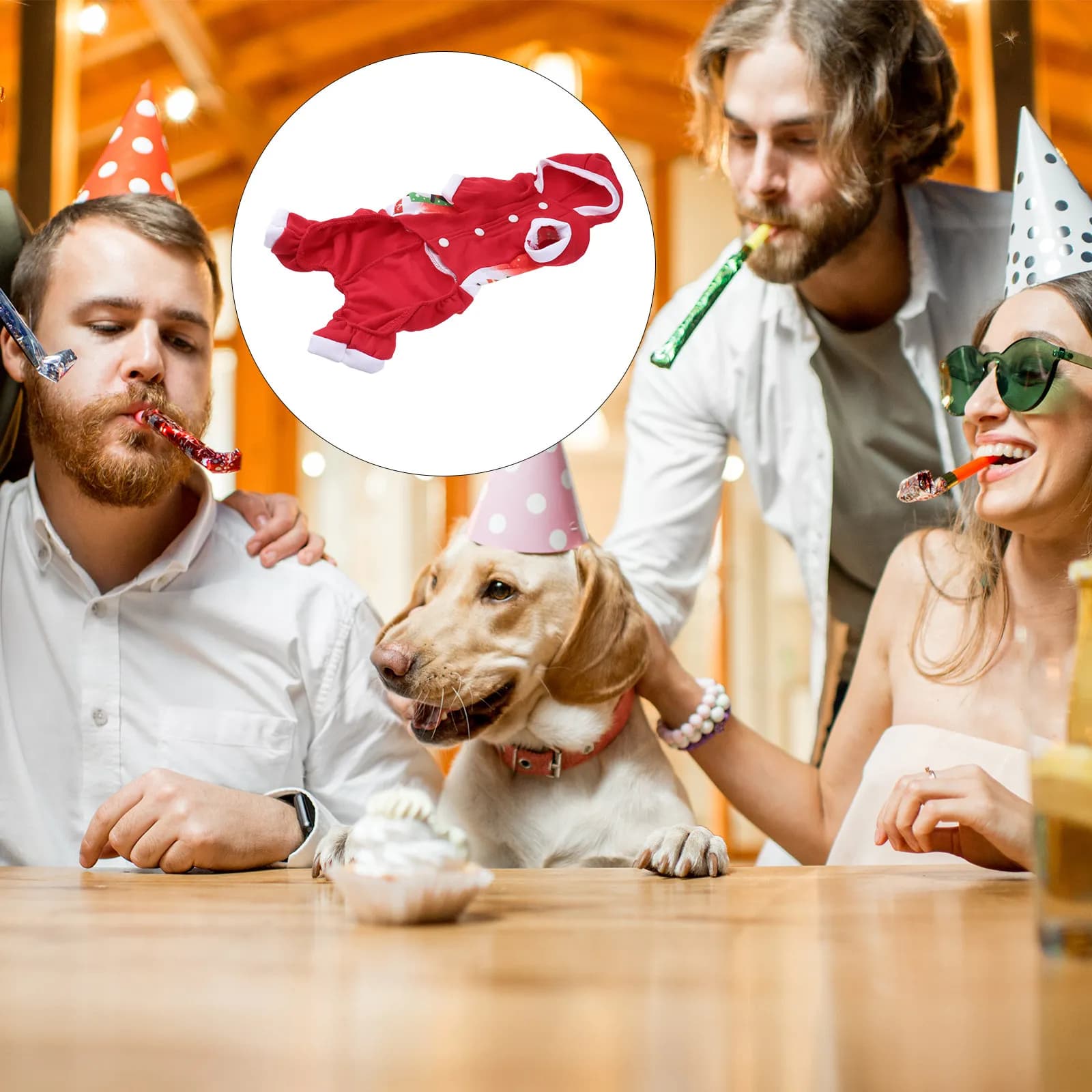 Giacca natalizia per animali domestici, felpa con cappuccio da Babbo Natale per cani, costume natalizio per cani, felpa con cappuccio natalizia per cani