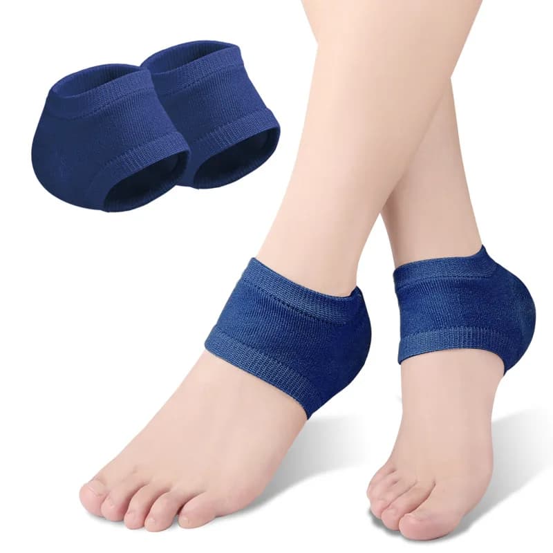 Cuscino per tallone in gel di silicone, cuscino per tallone, supporto per la cura dei piedi, riparazione della pelle, calzini da mezzo metro per il comfort del piede