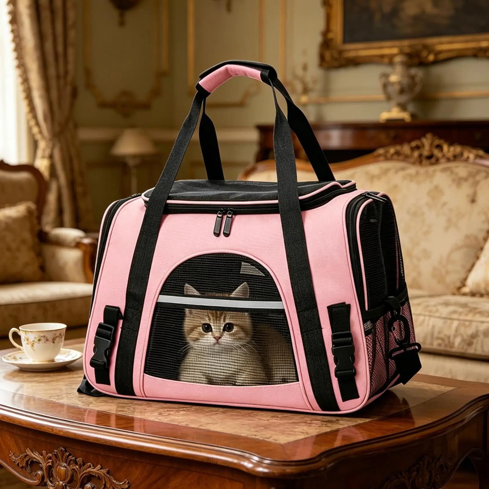 Borsa per animali domestici per gatti, morbida e piccola, marsupio a tracolla per cuccioli, ideale per viaggi, vacanze, escursioni, campeggio e picnic.