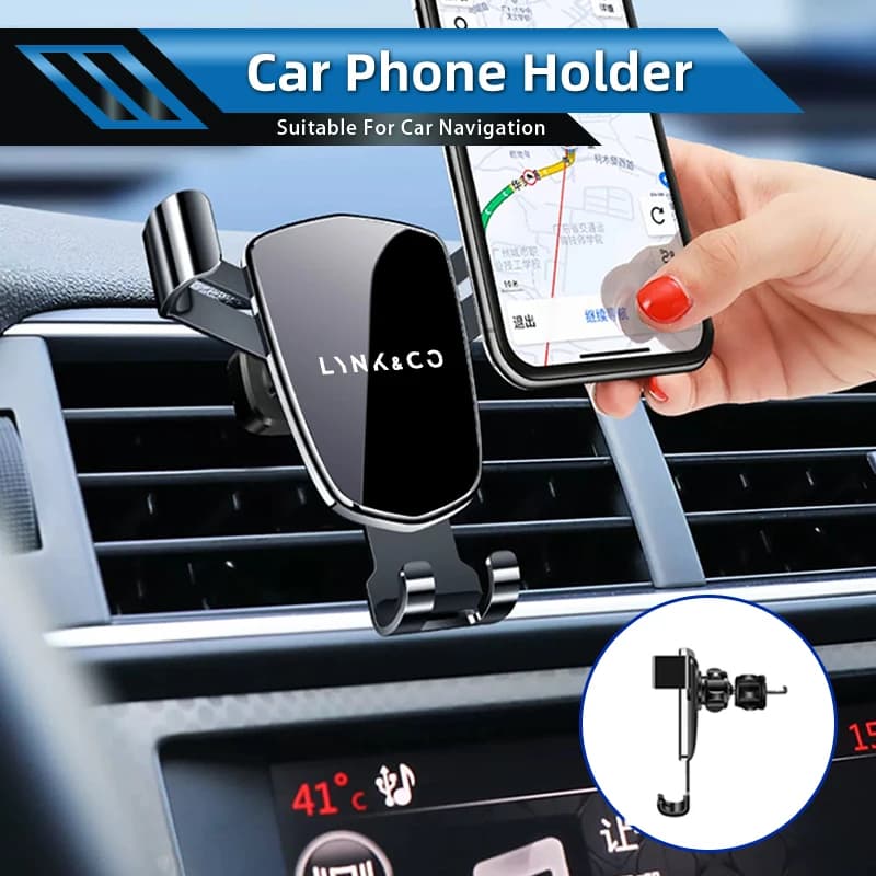 Car Mobile Phone Holder Air Vent Phone Stand With Hook Auto Accessories For LYNK&CO Co 01 02 + Hatchback 03+ Phev 05+ Phev 06 09