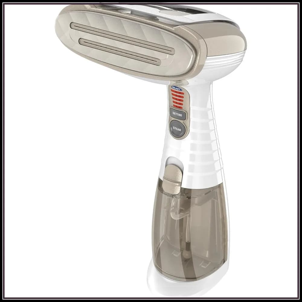 Vaporizzatore Portatile per Vestiti da 1875W, Stiratore a Vapore per Tessuti con Vapore Potente, Bianco/Champagne