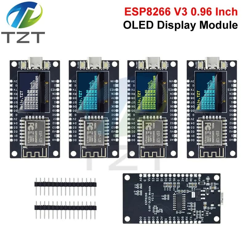 NodeMCU ESP8266 V3 Development Board With 0.96 Inch OLED Display CH340 ESP-12F WiFi Module TYPE-C USB For Arduino/Micropython