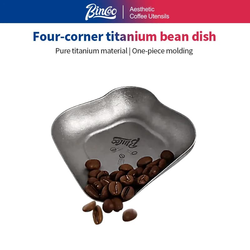 Bincoo Titanium Coffee Bean Dosing Tray Lightweight Coffee Weighing Dish Coffee Plate