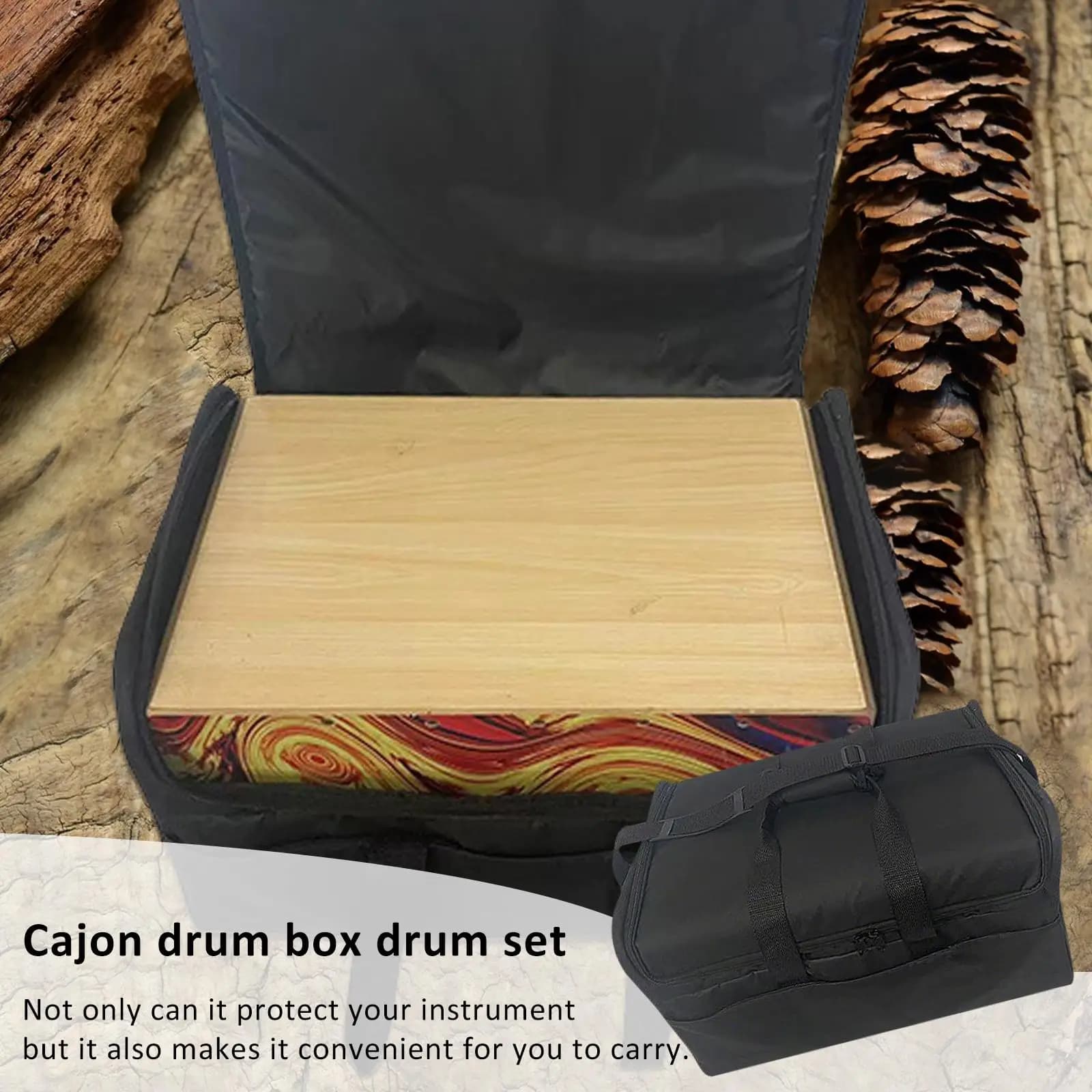 Cajon Box Borsa per batteria Borsa per percussioni Borsa per trasporto strumenti musicali Tracolla regolabile per carichi pesanti Custodia per batteria Cajon