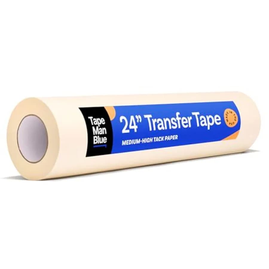 Nastro di trasferimento per vinile, carta da 24 pollici x 100 piedi con adesivo Layflat. Nastro Adesivo di Produzione Americana per Taglierine e Macchine da Taglio