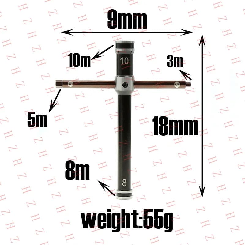 U+ 3-5-8-10mm Tires Nut Tool Socket Spanner Cross Sleeve Wrench For RC Model Repair