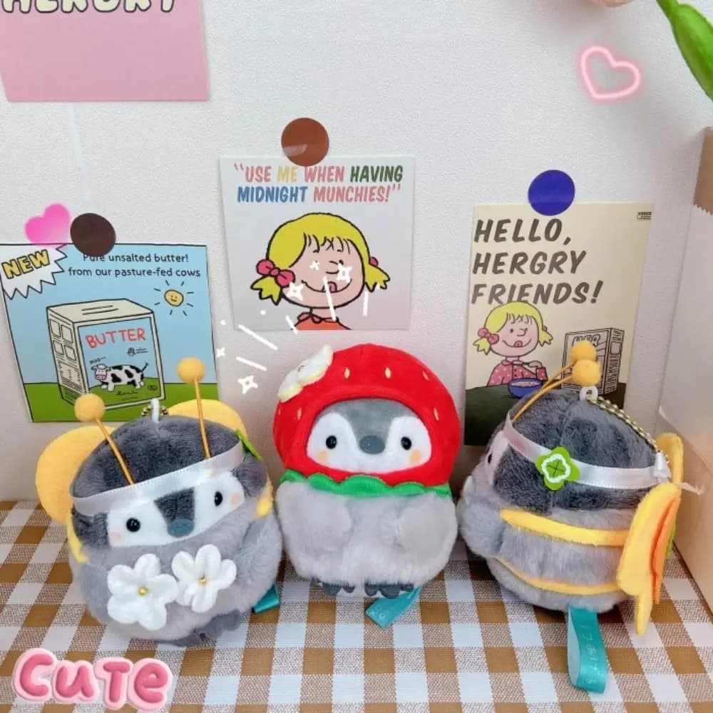 Portachiavi alla Moda con Pinguino Cartoon, Ciondolo Adorabile a Forma di Pinguino, Anatra, Pesce Koi, Ape o Animale Imbottito