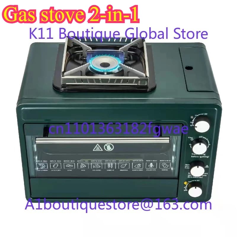 Multifunctional Outdoor Gas Pizza Oven for Home Use Camping Gas Stove Oven Box 2 in 1 Small Portable Oven