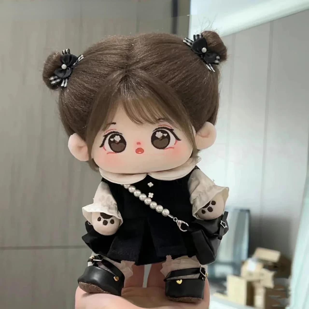 Kawaii Cotton Doll 20cm Naked Baby Doll Dress Up Baby Clothes with Messenger Bag Plush Toys Girls Cloth Dolls Collection Gift
