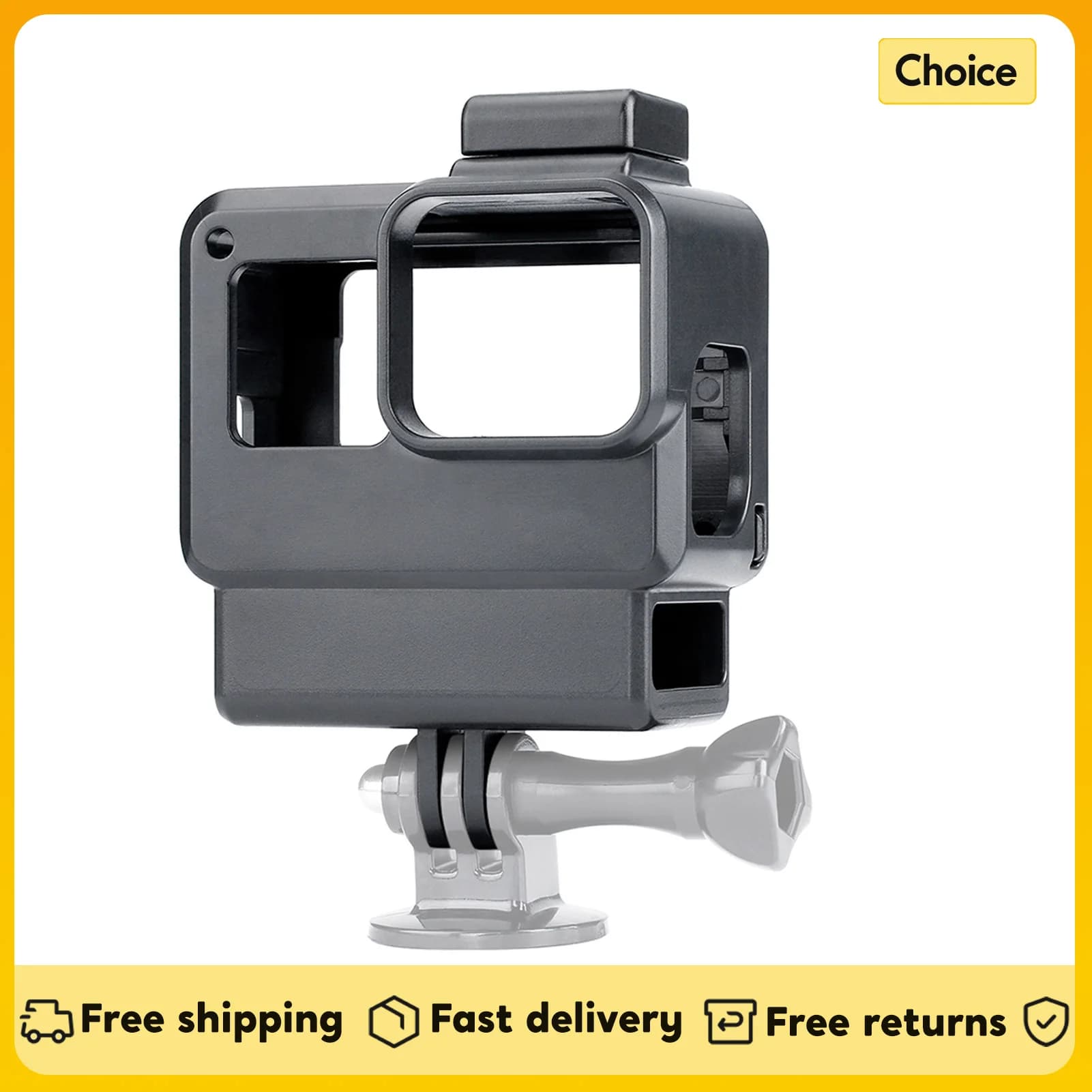 GoPro Action Camera Vlog Case Action Camera Housing Shell Vlogging Cage Frame with support for cold shoes for GoPro Hero 7 6 5 black