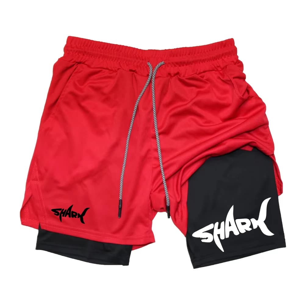 2026 Men's Running Shorts Fitness Training Two-in-One Quick-Drying Sports Jogging Double-Layer Printed Shorts