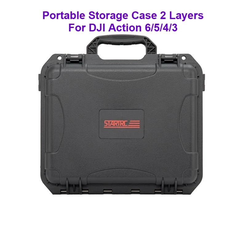 2 Layer Portable Case for DJI Action 6/5/4/3 Transport Case Waterproof Hard Box Travel Case Camera Accessories