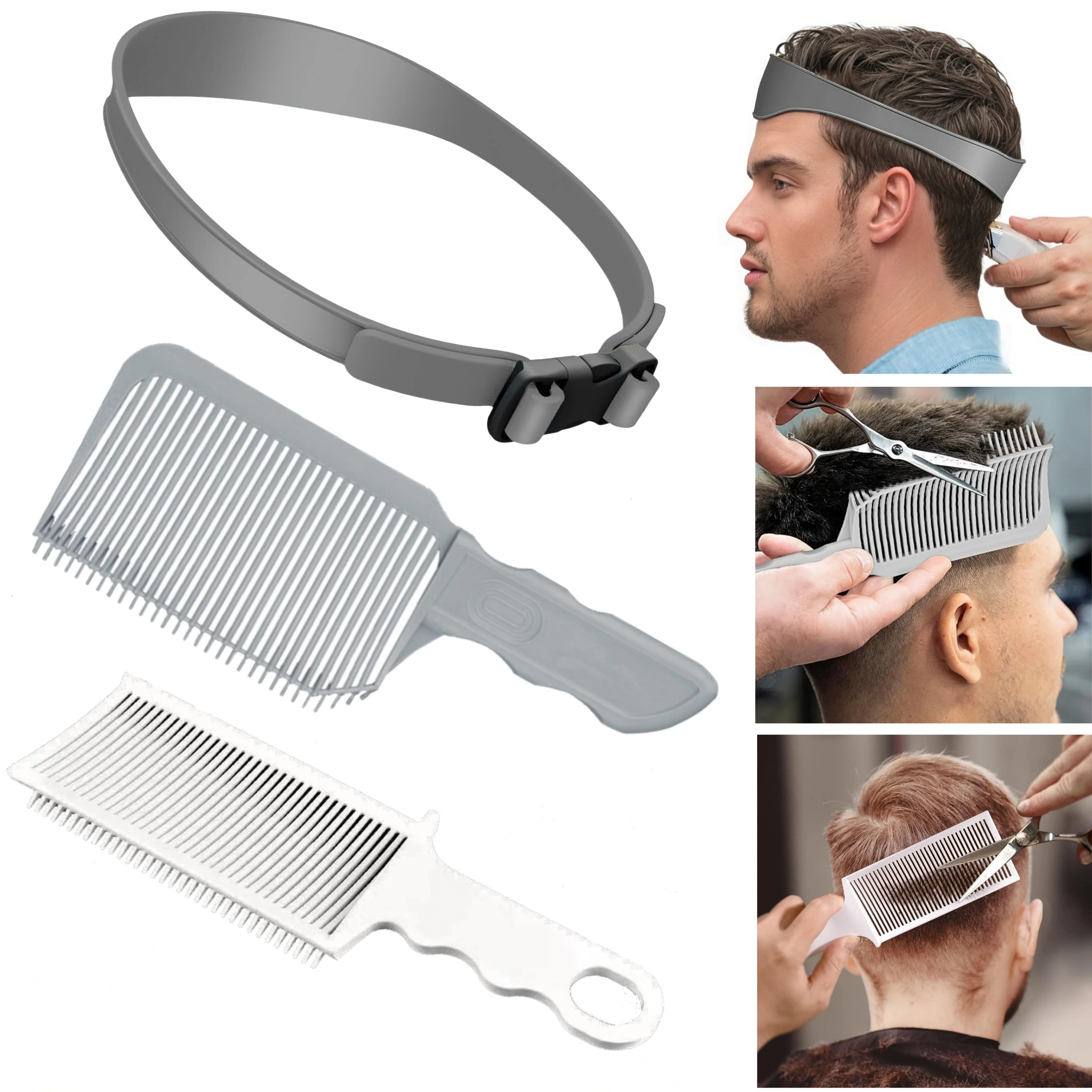 1/3 pezzi kit pettine per capelli da barbiere taglio dei capelli superiore piatto sbiadimento stying uomini spazzola sbiadita fascia regolabile accessori per strumenti per capelli da salone
