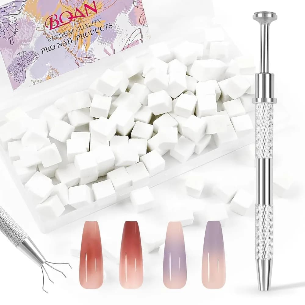 100Pcs Nail Art Sponges for Ombre & Aura Nails: Gradient Blending, Soft Sponges, Nail Supplies, Home & Salon Use