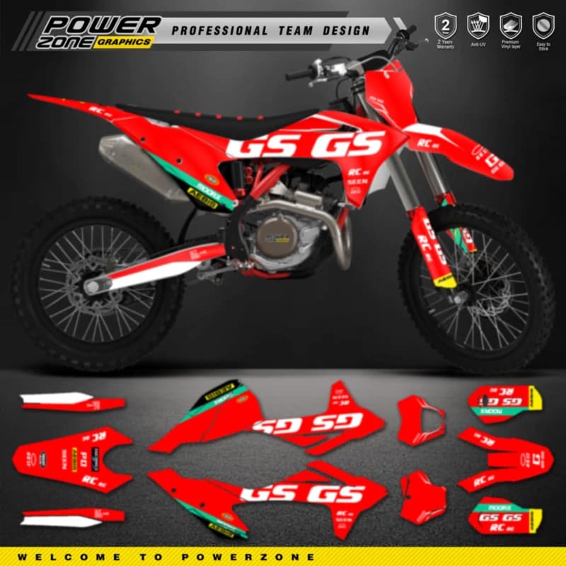 PowerZone Personalizzato Grafica della Squadra Sfondi Decalcomanie Kit Adesivi Per GASGAS 2021 2022 2023 EC MC Numero Nome Personalizzato