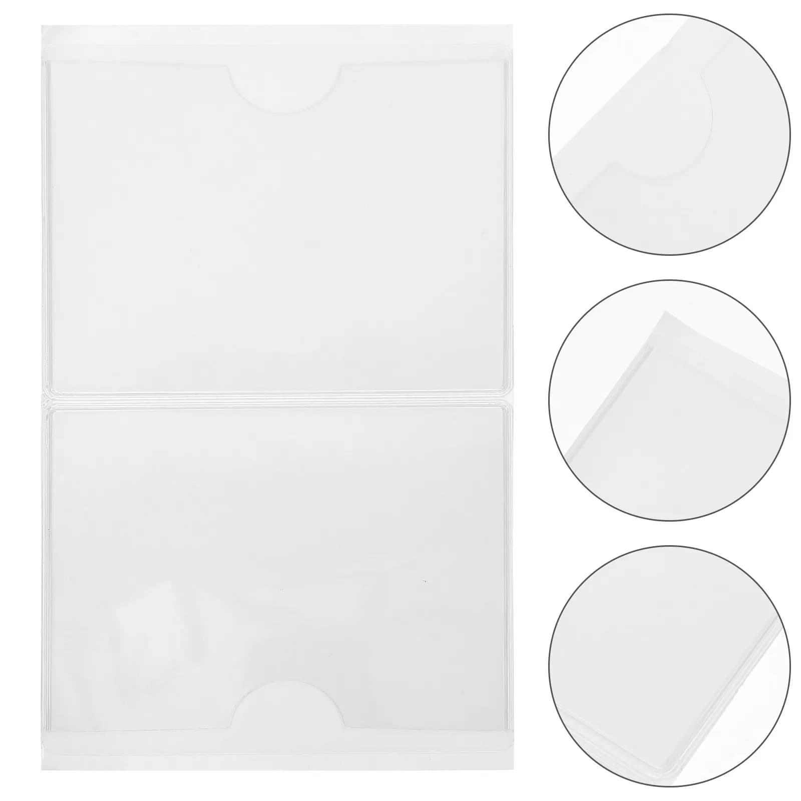 12 Pezzi Tasche Porta Etichette Trasparenti Autoadesive in PVC per Organizzare Carte, Protezione Indici, Ufficio e Casa