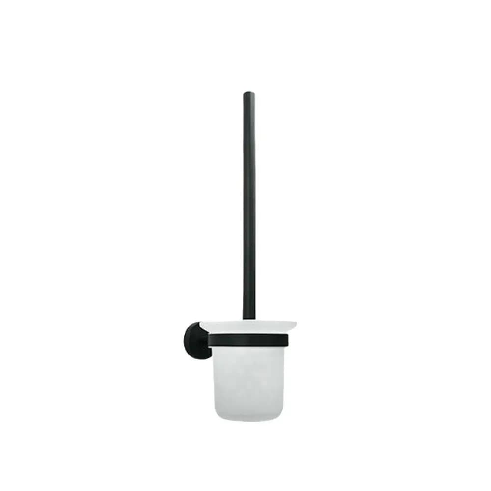 Set di Accessori per Bagno in Ottone Nero Opaco con Finitura Zigrinata, Portasapone, Portascopino, Portarotolo, Portasciugamani, Mensola, Personalizzabile