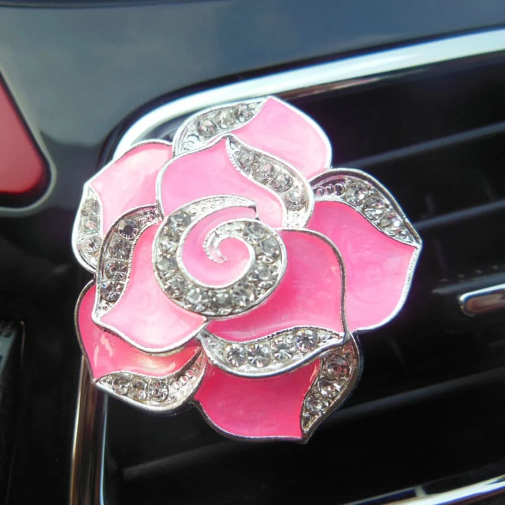 Strass Camelia Car Boquet Clips Scented Decoration Interior Deodorant for Car Parts Accessories Car Air Grips