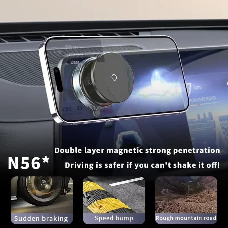 Supporto Magnetico per Telefono con Rotazione a 360° ° Supporto per Telefono Regolabile e Pieghevole con Ventosa per Auto, Staffa Universale per Auto