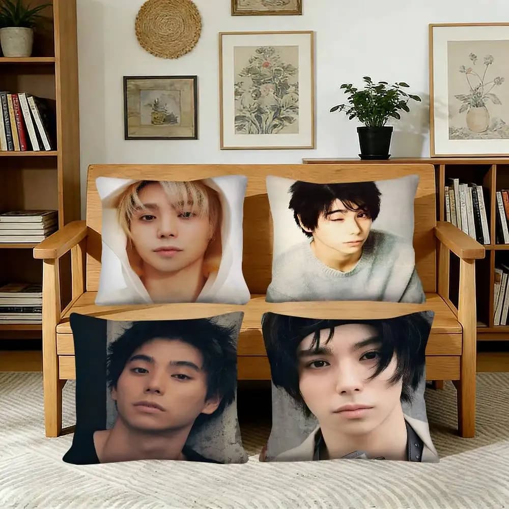 Federa per cuscino Actor N-Nijiro Murakami, federa quadrata alla moda per camera da letto, divano, decorazione per il tempo libero