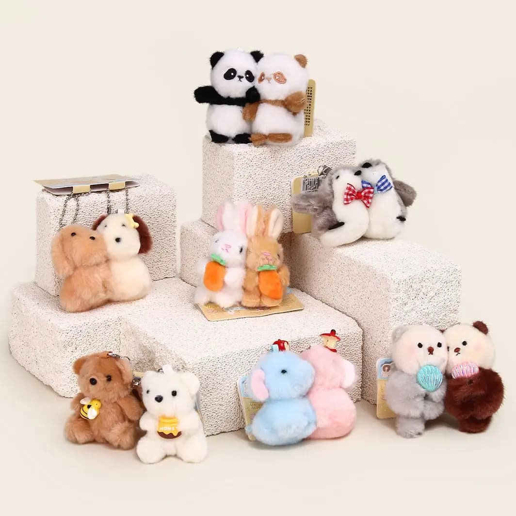 Find matching stickers Plush keychain pendant Cute cartoon doll best friend sharing costume doll