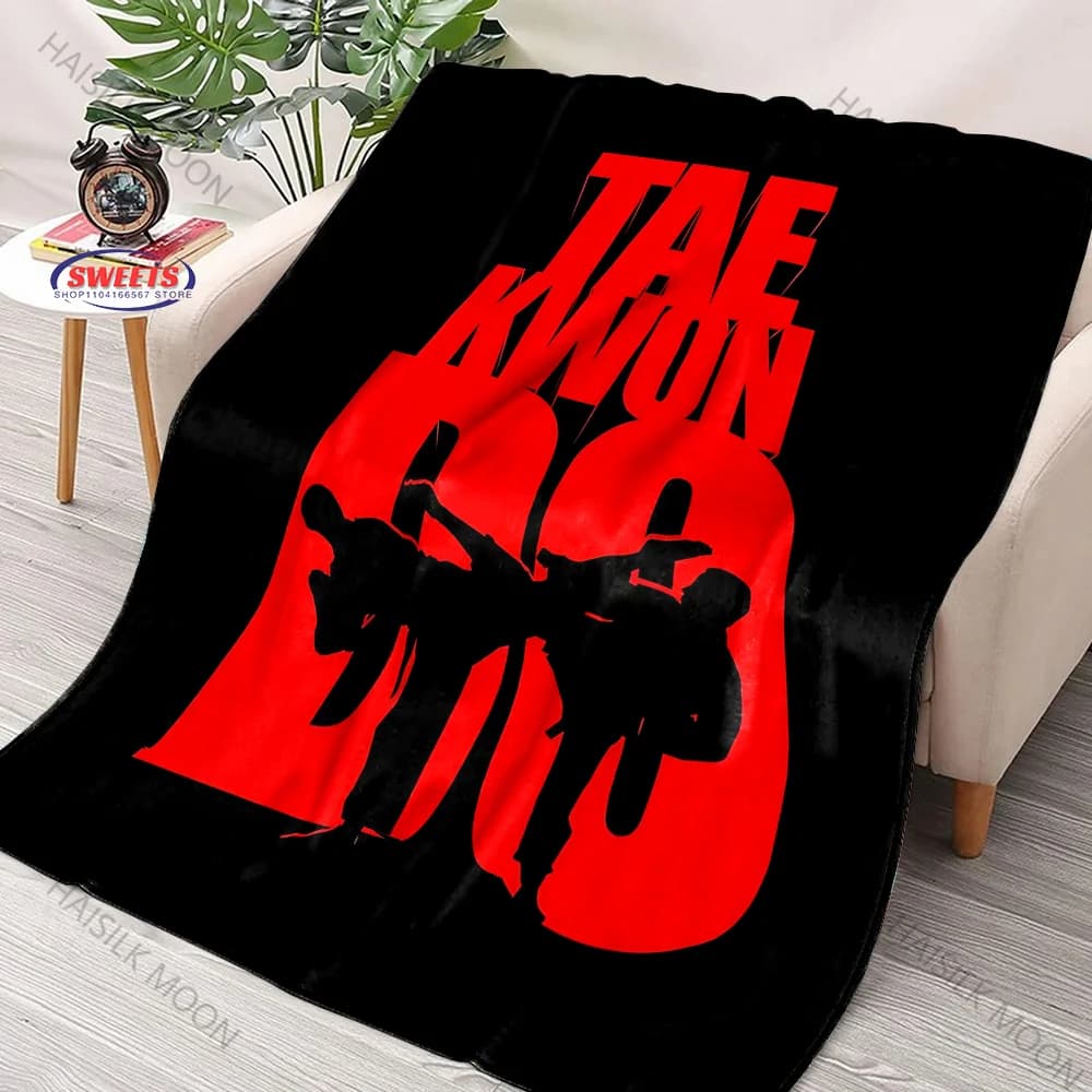 Coperta stampata Taekwondo Coperta esclusiva per gli amanti del Taekwondo Divano di casa Ufficio Taekwondo Palestra Regali disponibili per quattro stagioni