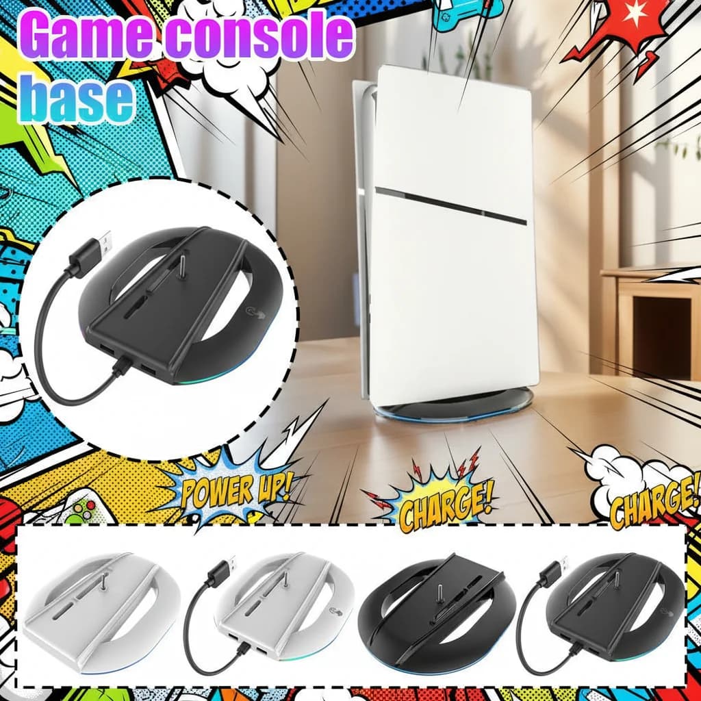 Base di raffreddamento verticale per console PS5 Slim Disc/Digital, supporto antiscivolo per accessori da gioco PS5