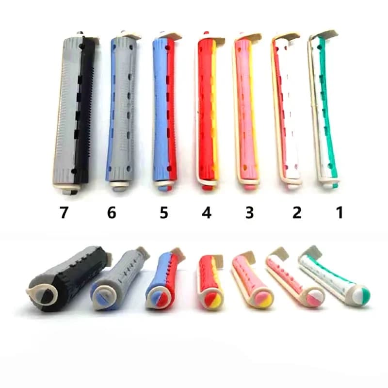 New 12 pcs elastic saloon bigodini set permanent rods cold bigodini hair clip curler wavy hair maker styling DIY