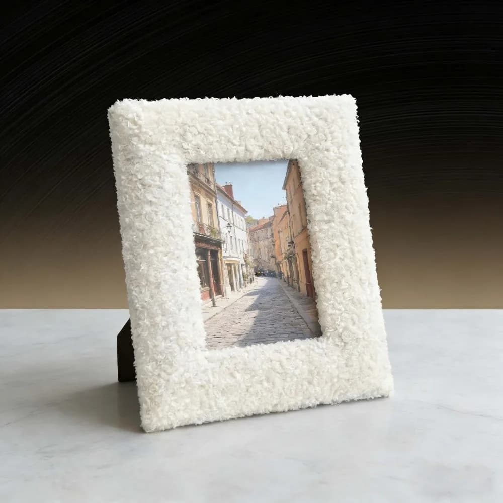 Cornice Portafoto Semplice in Finta Pelliccia, Carina e Creativa, Cornice Morbida in Tessuto da 6/7/8 Pollici, Ornamenti per Decorazione Camera dei Bambini