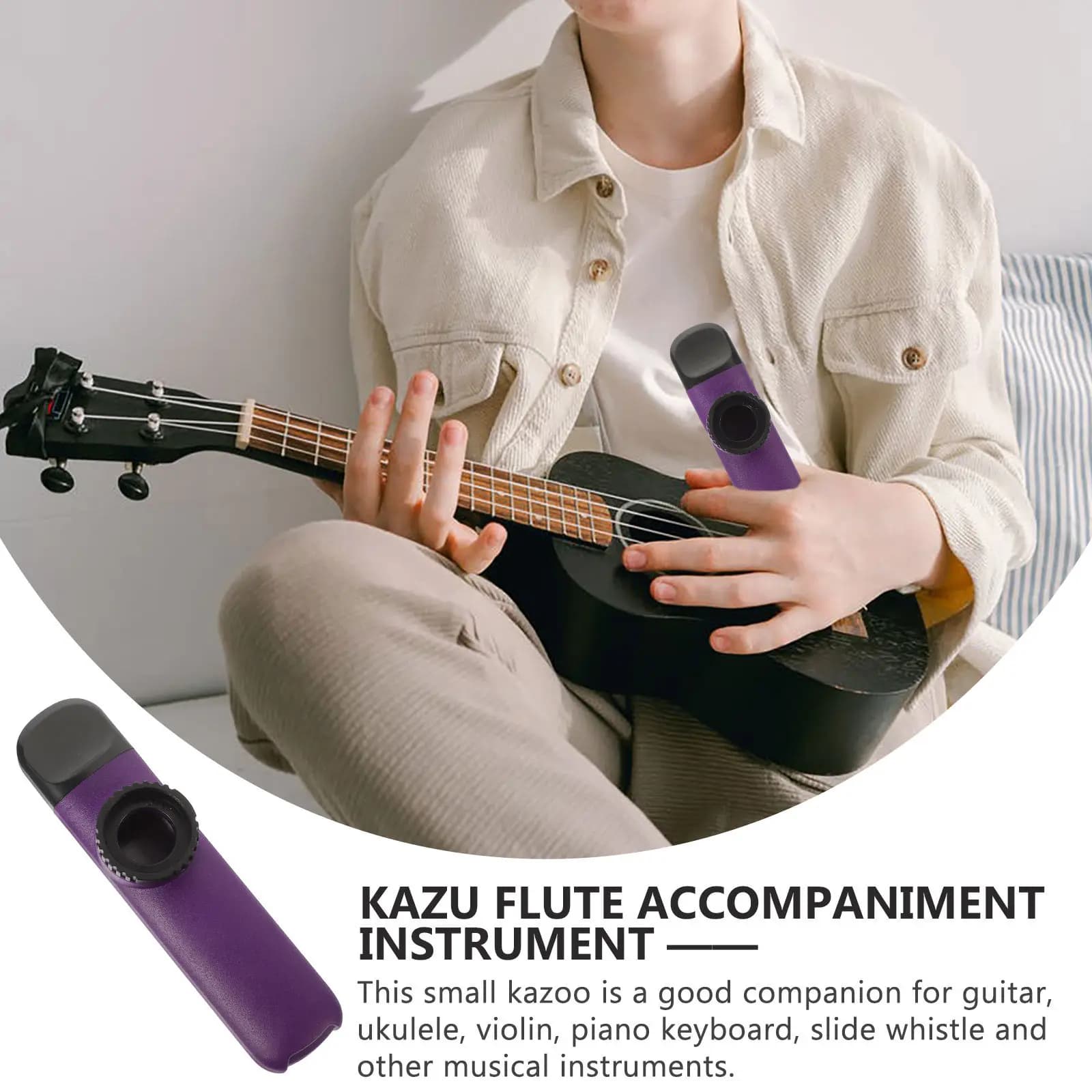 Set di 1 Kazoo in Plastica per Amanti della Musica, Strumento Leggero e Facile da Suonare per Principianti e Adulti, per Chitarra, Ukulele, Pianoforte