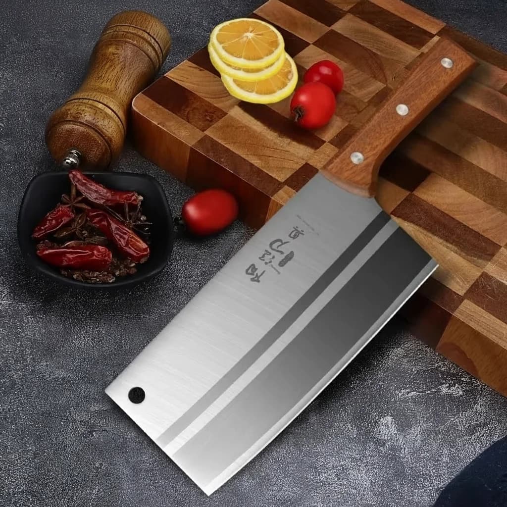 Coltello da Cucina Autentico Ultra-Affilato Yangjiang, Coltello da Chef per Affettare Carne e Tagliare Ossa C2612