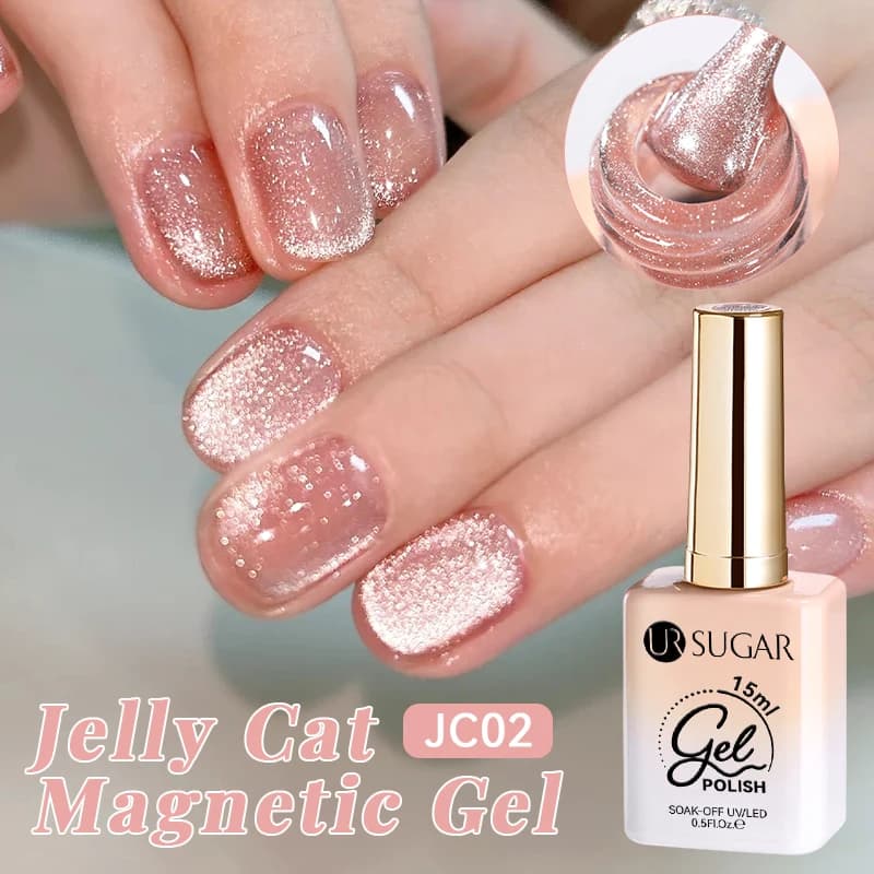 UR SUGAR 15ml Rosa Verde Gatto Gel magnetico Smalto per unghie Shine Glitter Semi permanente Soak Off UV LED Vernice per unghie Forniture artistiche