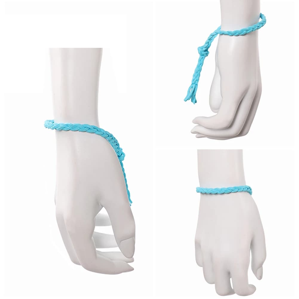 TV ST 5 Eleven Cosplay Bracelet Blue Braided Corda Hair Band Costume Accessories For Costumes Punches Coating Halloween Carnival Party Dresses