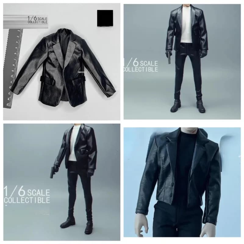 Nuovo Arrivo Scala 1/6 Soldato Maschile Moda Alla Moda Cappotto di Pelle Nera Top Senza Corpo per Usual 12 pollici Sottile Corpo Azione Da Collezione