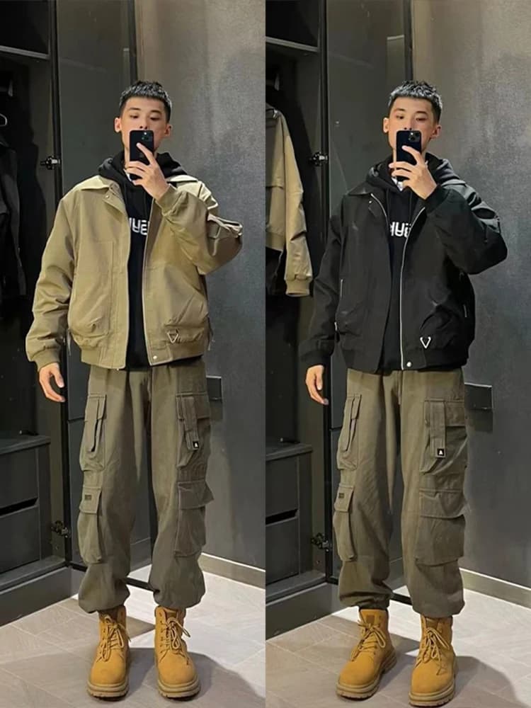 American High Street Men's Workwear Jacket Spring New Style Trendy Pilot Coat Versatile Casual High-End Feeling Baseball Uniform