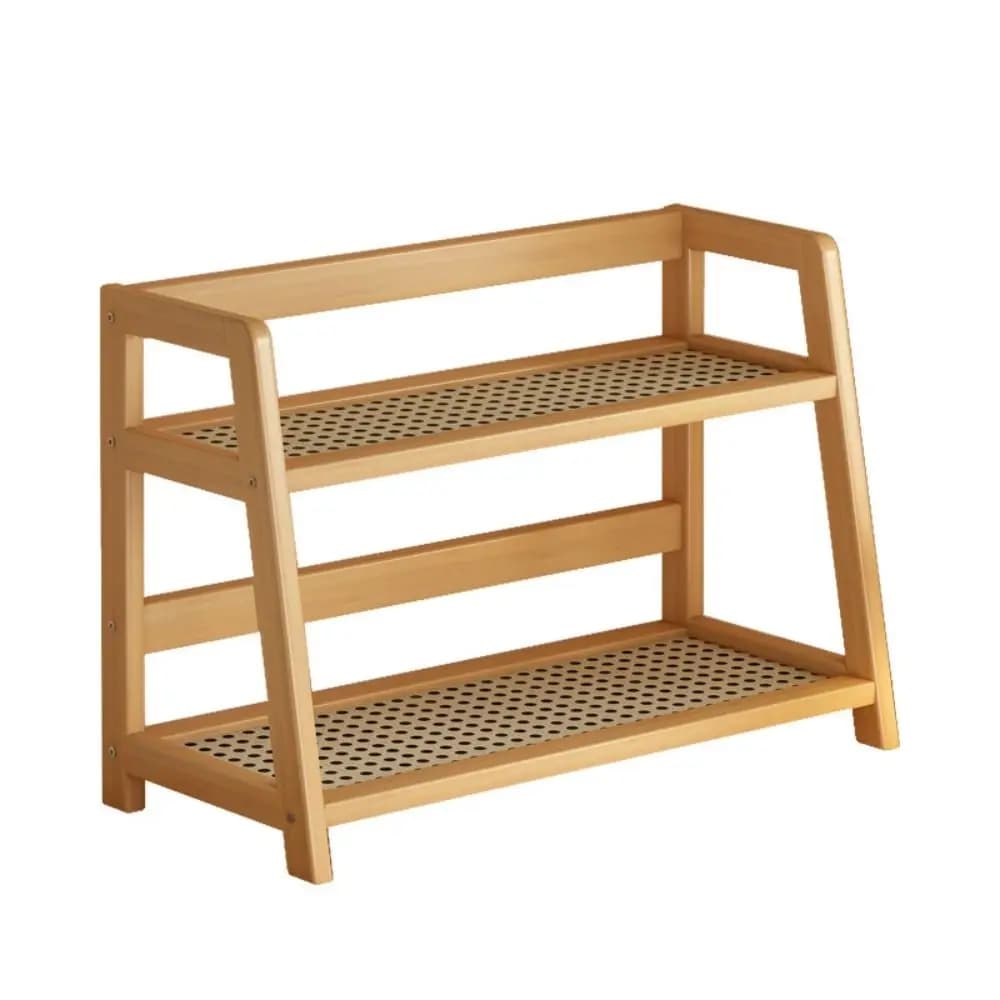 Scaffale portaoggetti in legno per cucina, organizer da tavolo in rattan, espositore per spezie, per organizer per trucco da appoggio