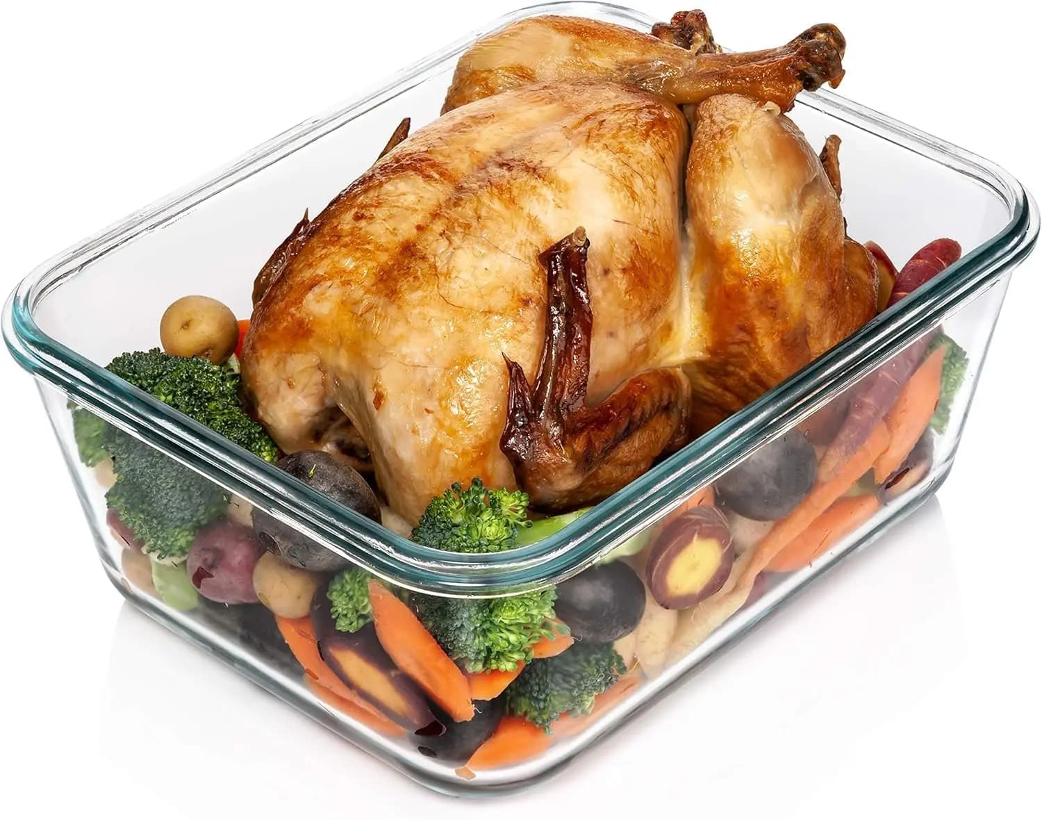 Grandi Contenitori in Vetro per Alimenti con Coperchi, Ermetici e Antisgocciolamento, Senza BPA - Ideali per Preparazione Pasti, Avanzi e Cottura