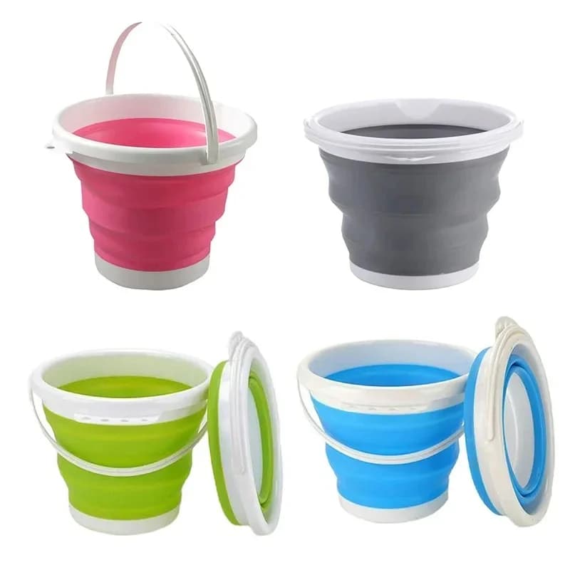 3-Liter Foldable Bucket, Portable Folding Bucket, Car Wash and Fishing Bucket, Household Plastic Travel Outdoor Camping Bucket