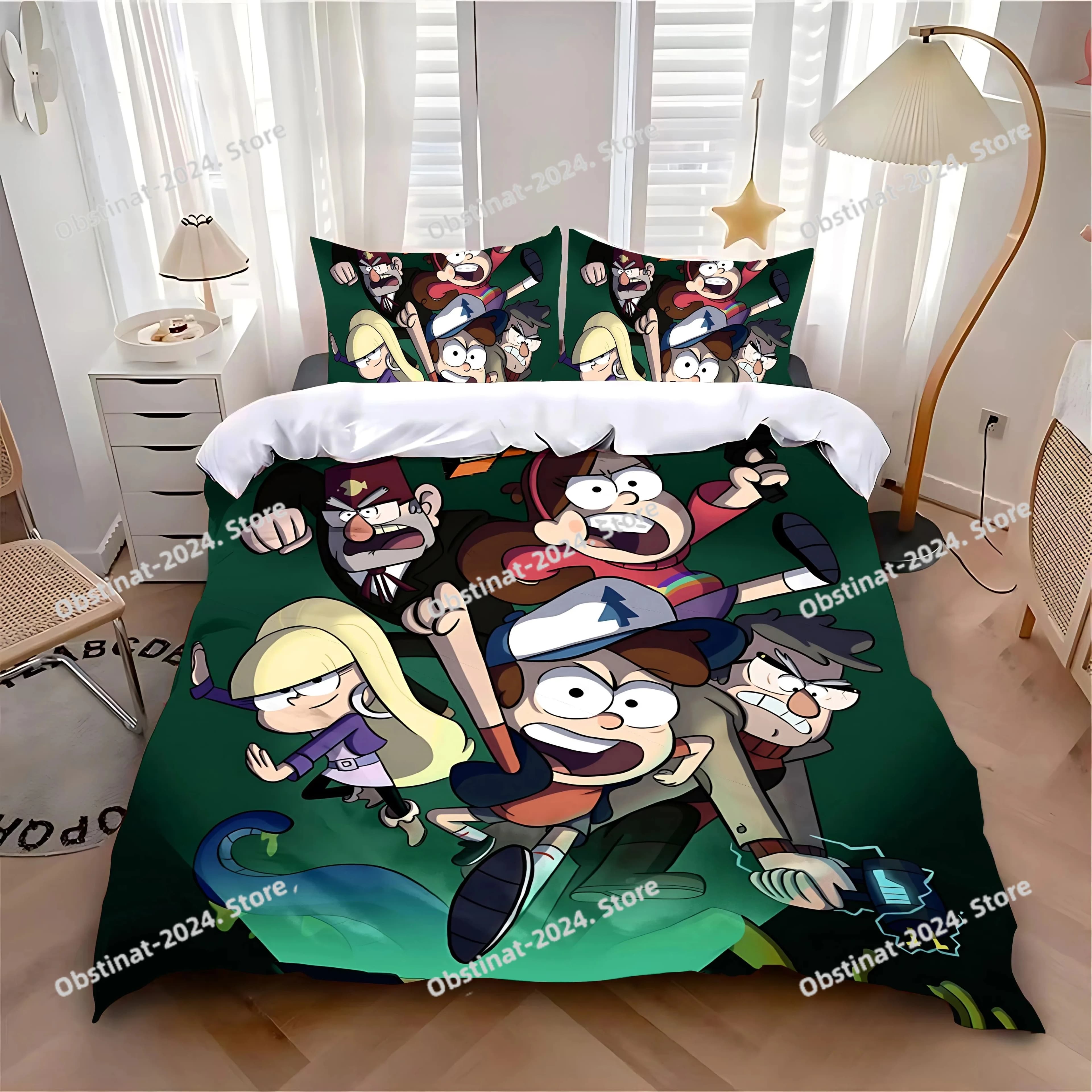 Copripiumino Federa Set biancheria da letto Gioco G-Graviti F-Falls Adulto Ragazzo Ragazza Camera da letto Decorazione Bambini Singolo Doppio Grande Dimensioni