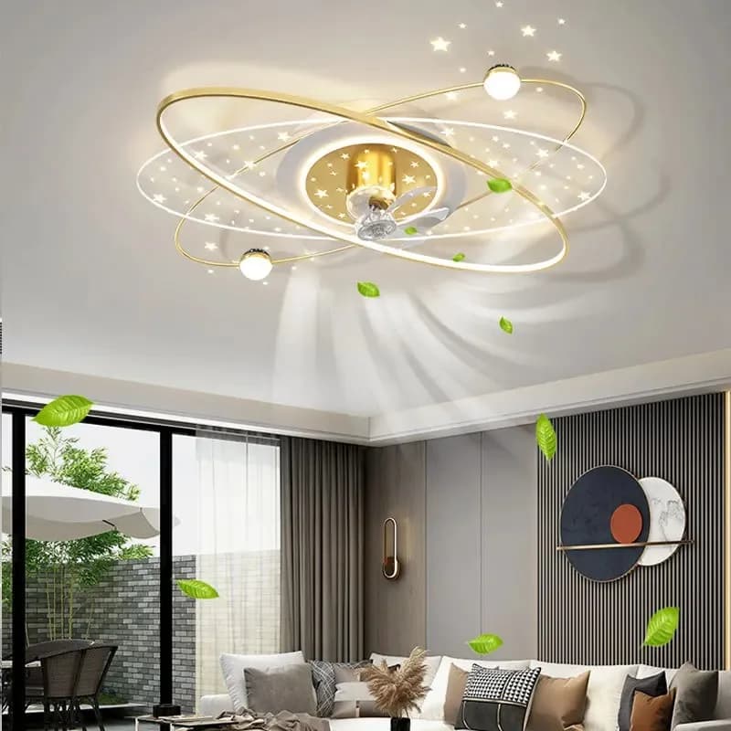 Ventilatore da soffitto nordico con luce casa soggiorno telecomando ventilatore da soffitto invisibile 6 luci del ventilatore di