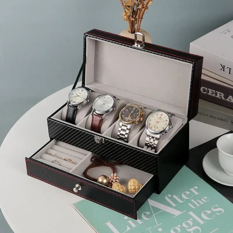 Leather Multi-Purpose Home Storage Box Small Objects Organizer Watch Case Glasses Storage Gift Box